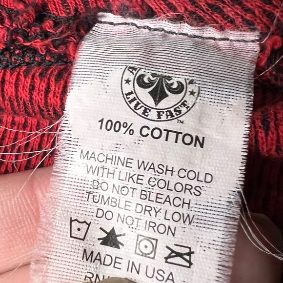 Affliction Mens Truth & Consequence Red Graphic Reversible Thermal Shirt XXL - Picture 5 of 5